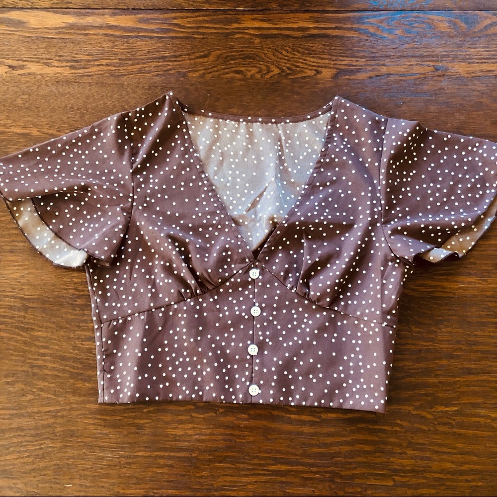 EUC SHEIN 40s Inspired Polka Dot Crop